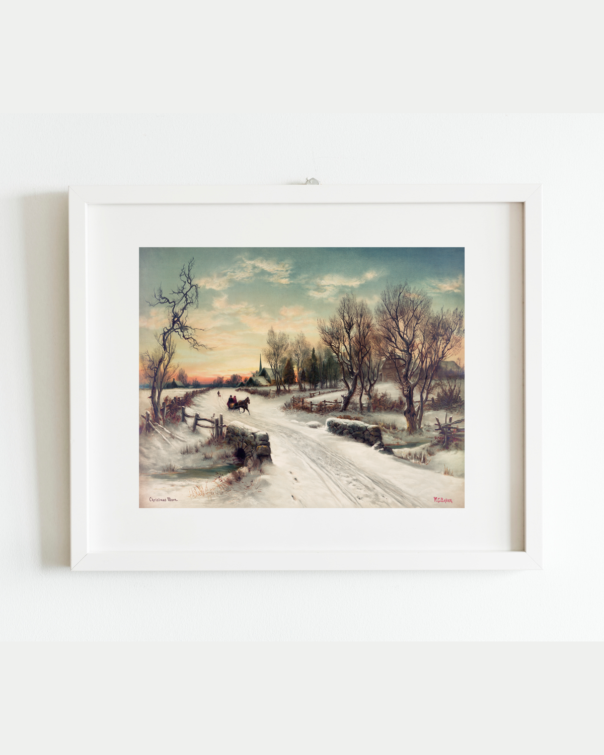 Christmas Morning Antique Art Print: 8x10