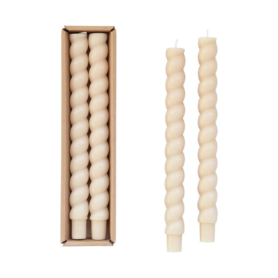 Twisted Taper Candles- Set of 2