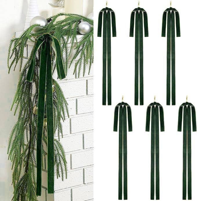 Jumbo size Velvet ribbon bow Christmas tree xmas decor: Forest / L