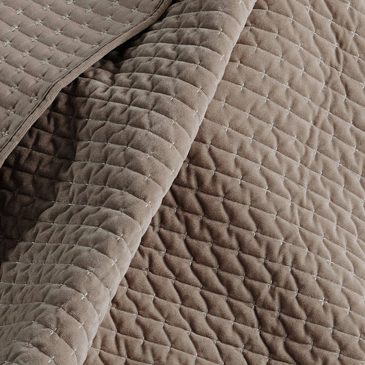 COCOA-Velvet Stitch Quilted Throw