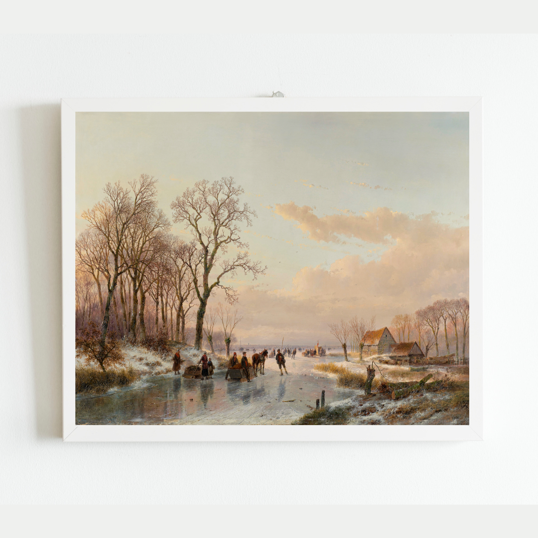A Frozen River Antique Art Print: 8x10