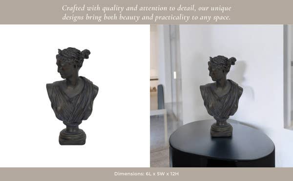 Aged Classical Bust Sculpture.