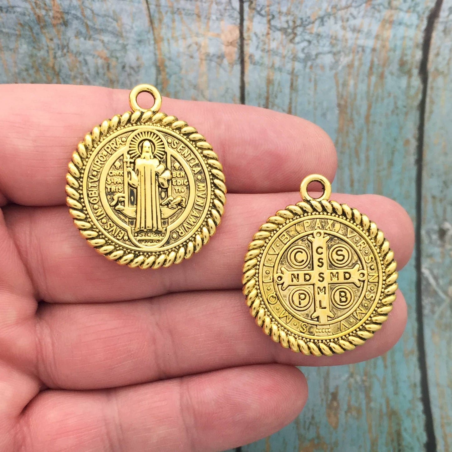 2 St Benedict Medal Gold by TIJC SP1694