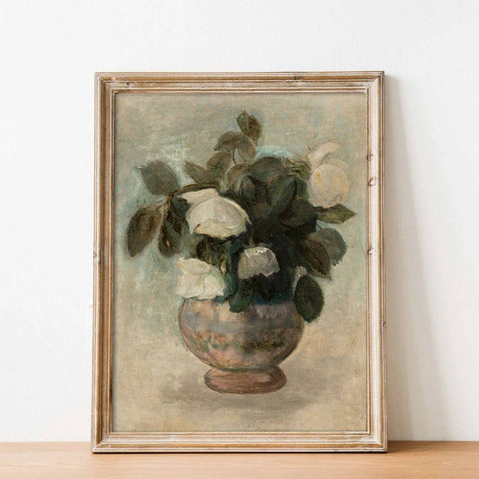 Roses Vintage Art Print Oil Painting: 11x14