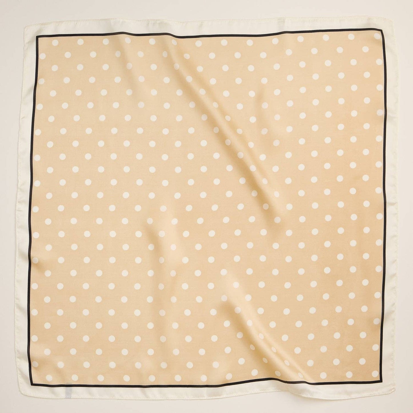 Polka Dot Square Scarf | Classic Vintage Design in Silk-Feel Fabric: Mustard / One
