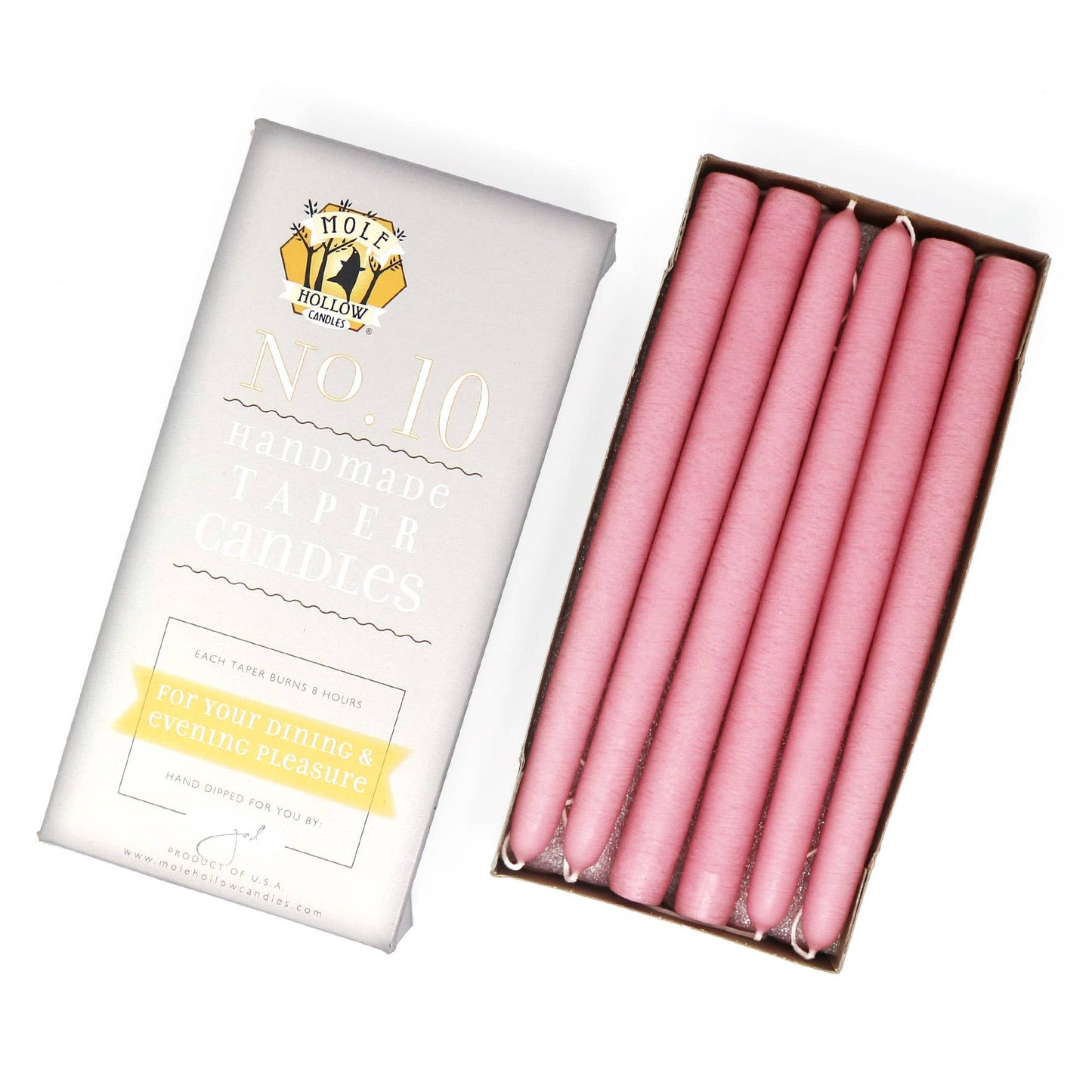 10"  Taper Candles -Hand Dipped Unscented