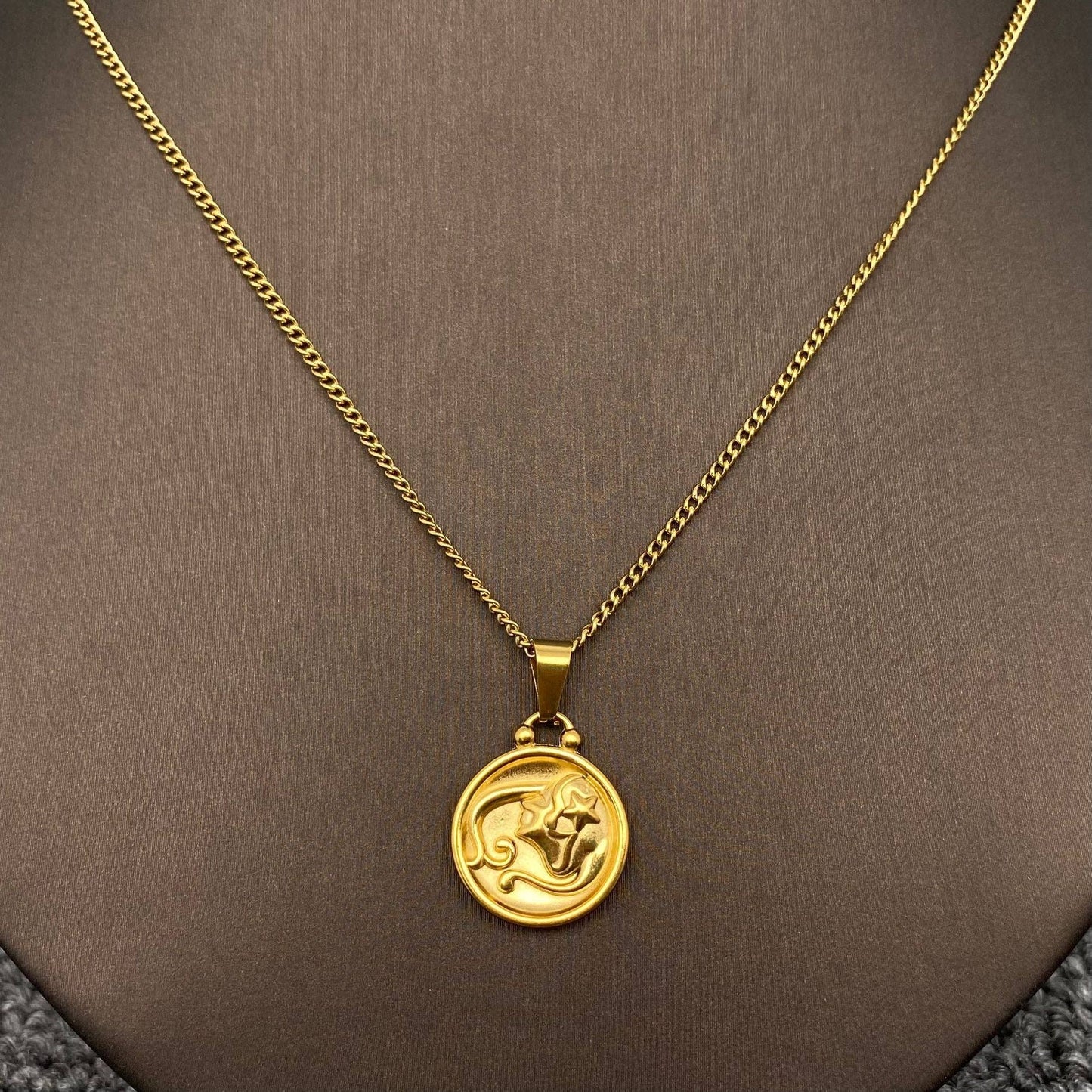 Zodiac 12 Constellation 18K Gold Plated SS Necklace - FGS