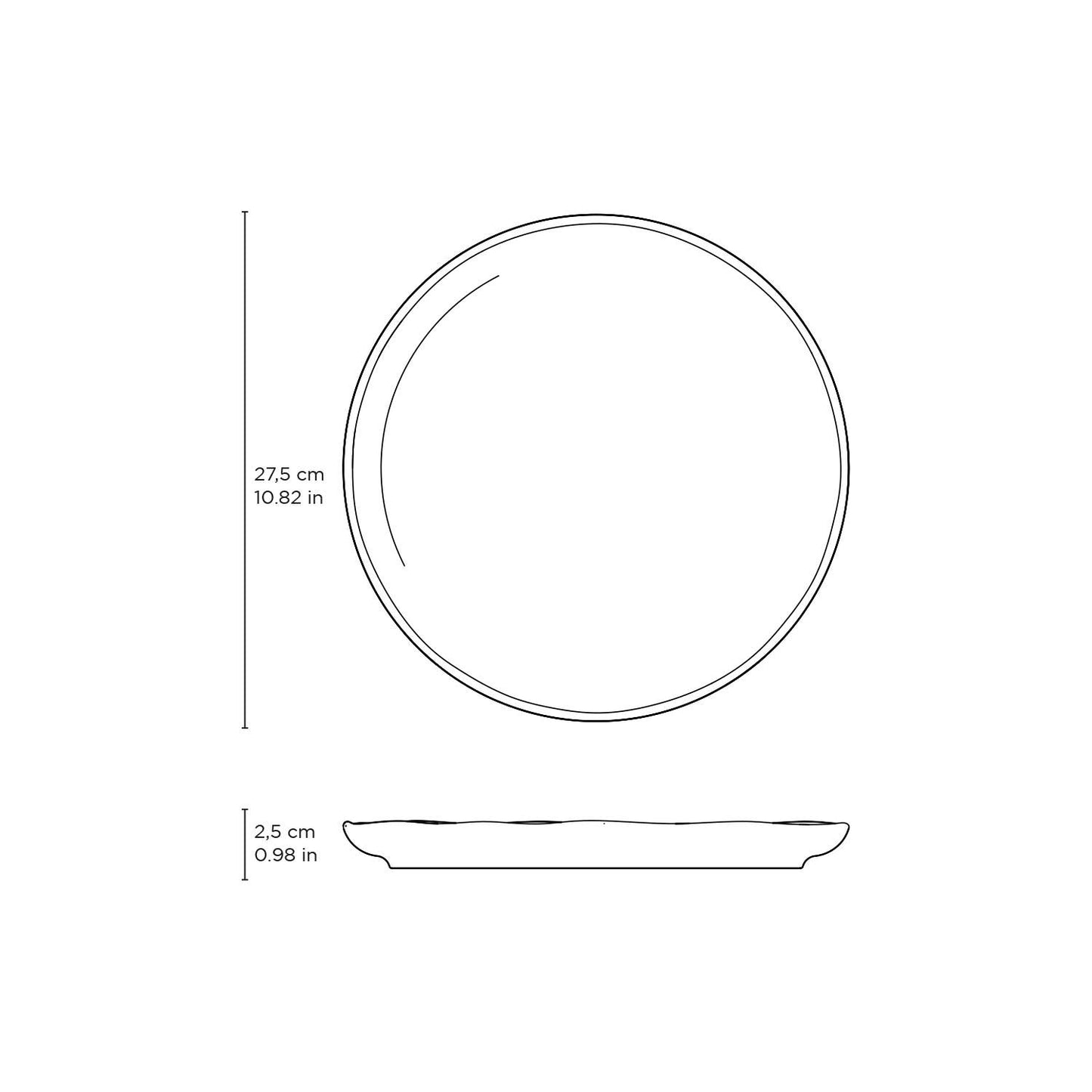 Bio Stoneware Amber Dinner Plate, 10.8"