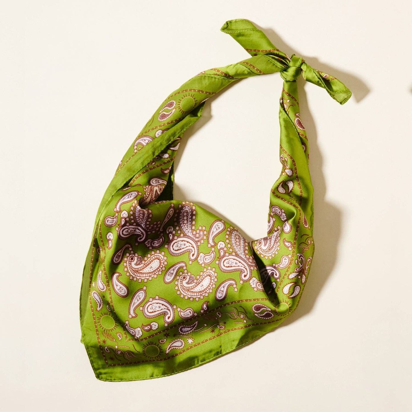Elegant Paisley Soft Scarf | Timeless Silk-Feel Polyester Bandana: Camel / One