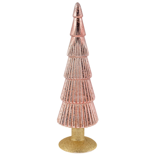 Fluted Mercury Glass Tree: Light Pink