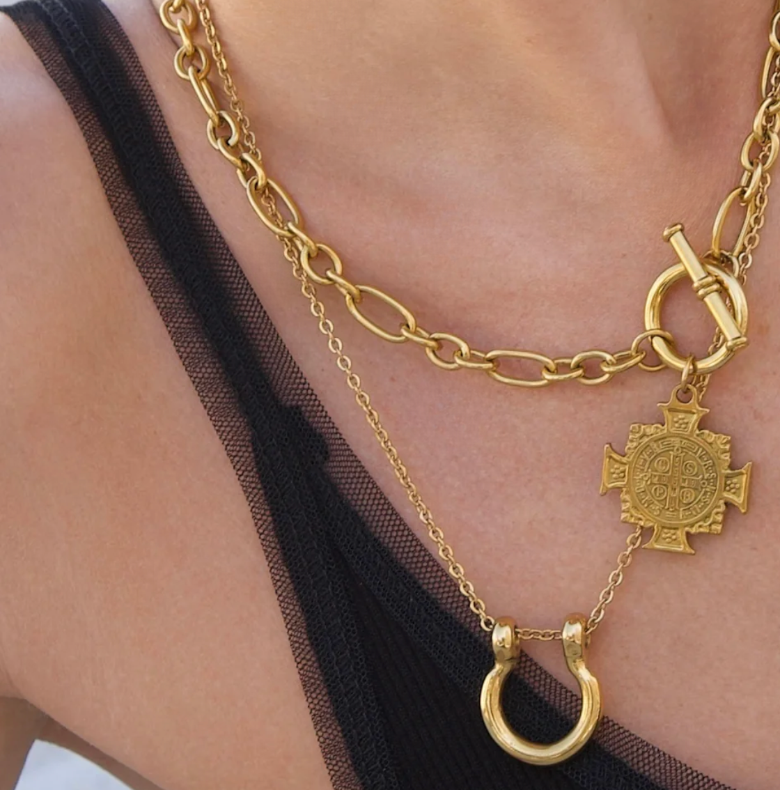 Saint Benedict Cross 14K gold Necklace- Symbol of Protection: Cuban