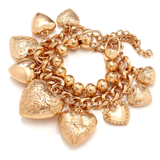 Loves all Around- Charm Chain Bracelet 14K Silver