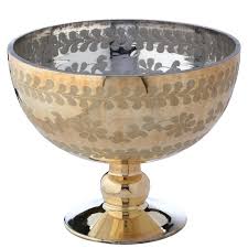 6.5" - pedestal bowl etched footed glass