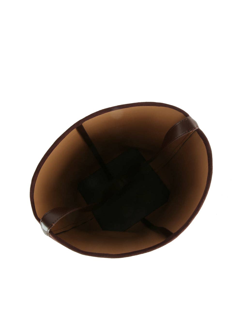 Brown Suede Bucket Bag w/Clutch