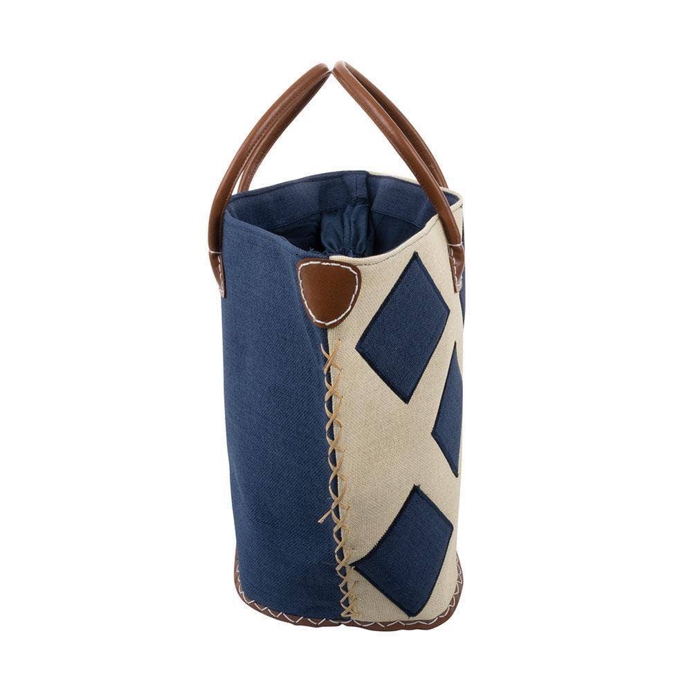 Black: Straw Diamond Tote Bag