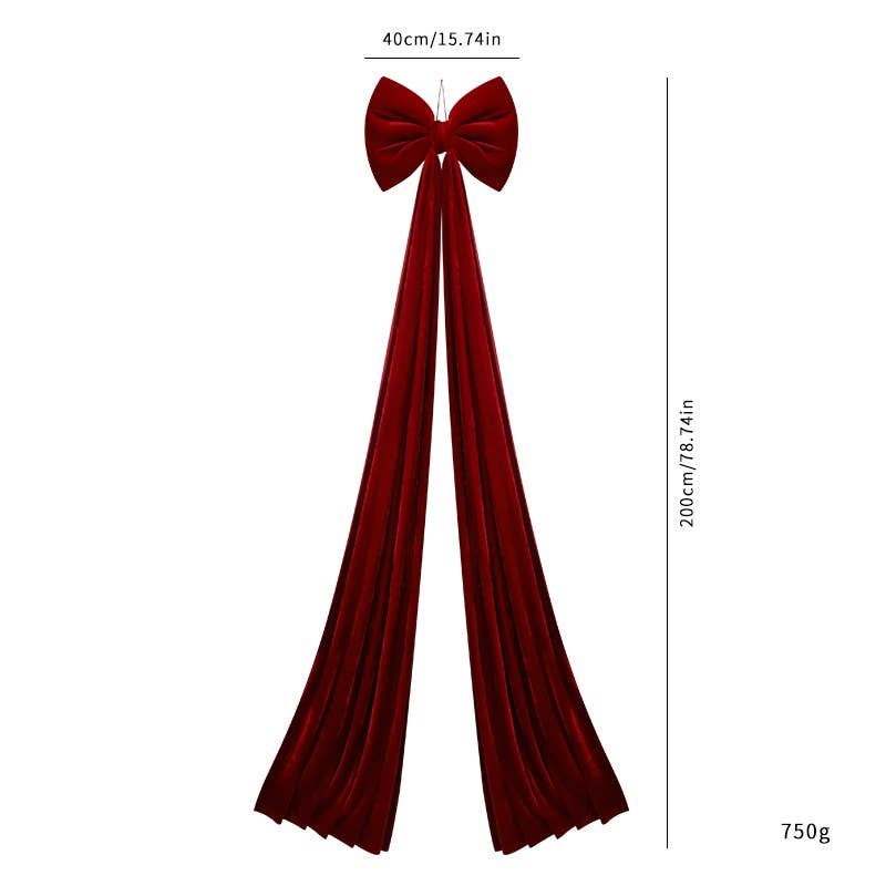 Extra Large Christmas Tree Topper Bow Decor: XL_Burgundy / L