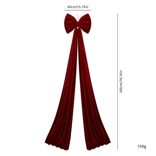 Extra Large Christmas Tree Topper Bow Decor: XL_Burgundy / L