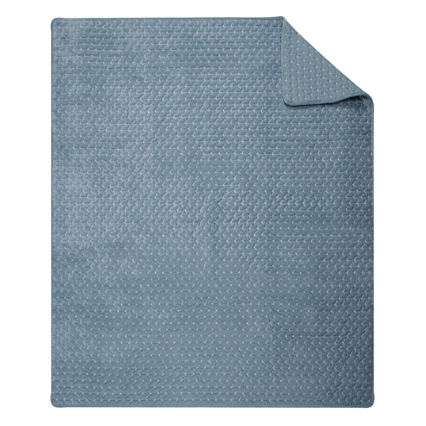 Green-Velvet Stitch Quilted Throw