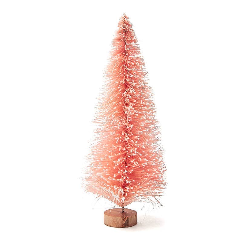 5" Frosted Pink Bottle Brush Sisal Trees (Bag of 6)