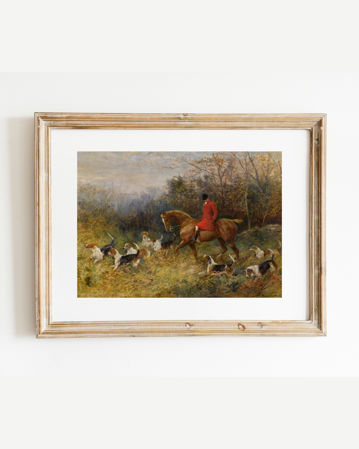 The Draw of the Hounds Antique Art Print: 8x10