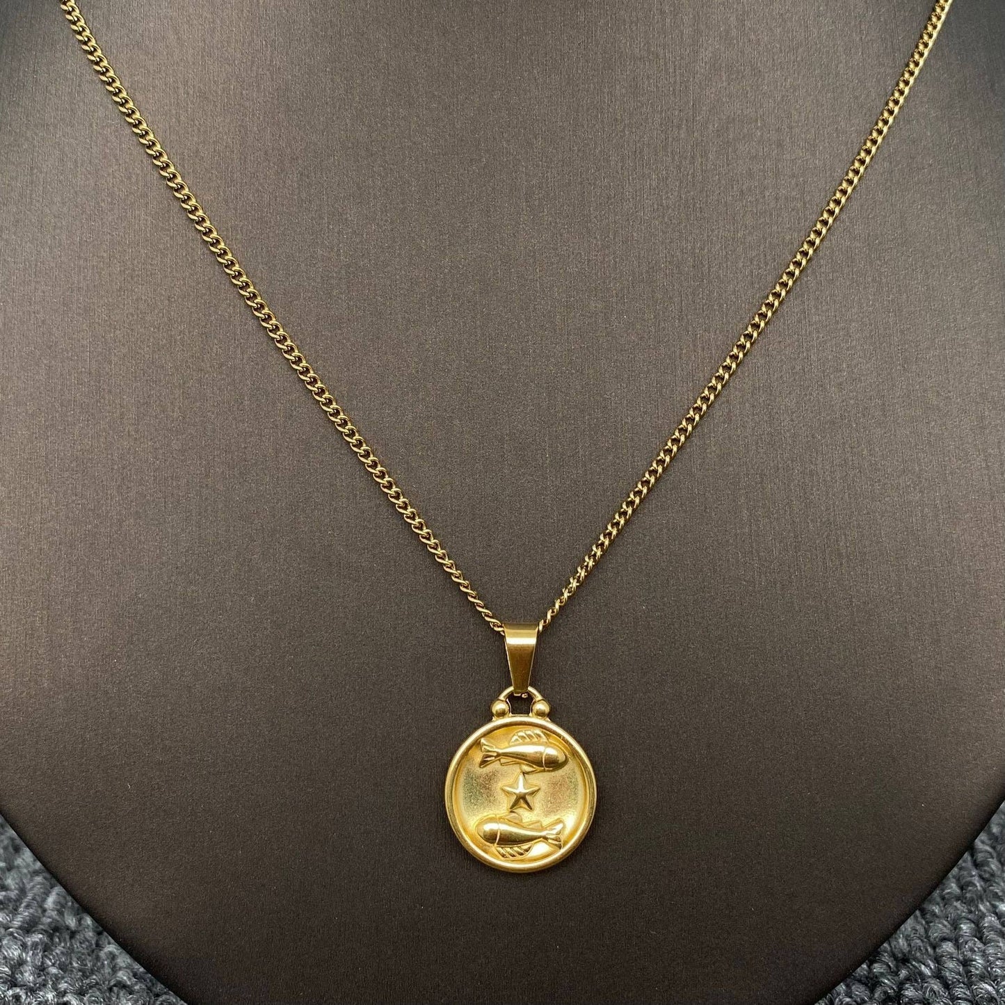 Zodiac 12 Constellation 18K Gold Plated SS Necklace - FGS