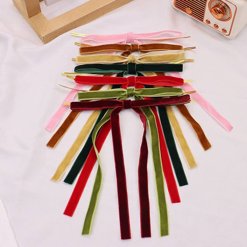 Christmas tree velvet ribbon Champagne Bottle Twist Tie Bows: Green