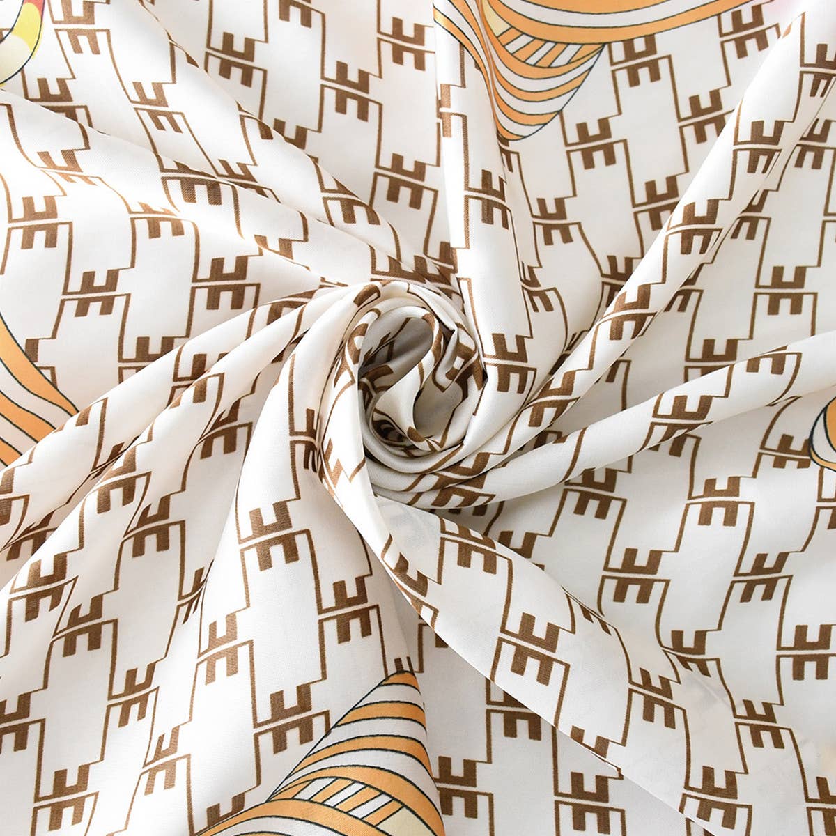 Chain Print Satin Square Scarf