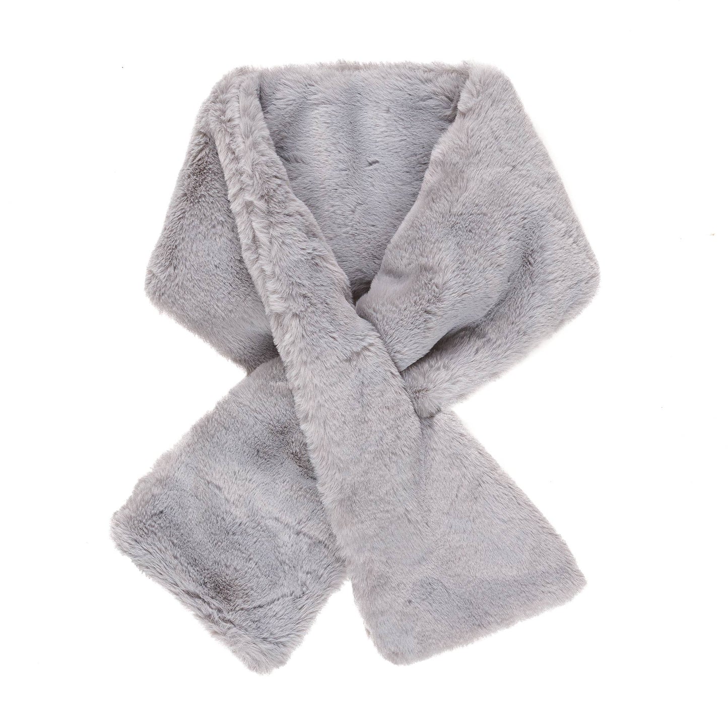 grey- Faux Fur Scarves
