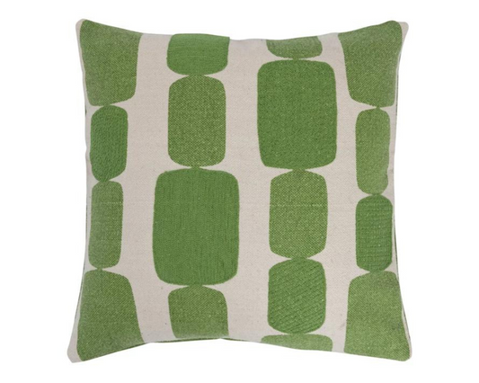 Embroidered Green Pillow