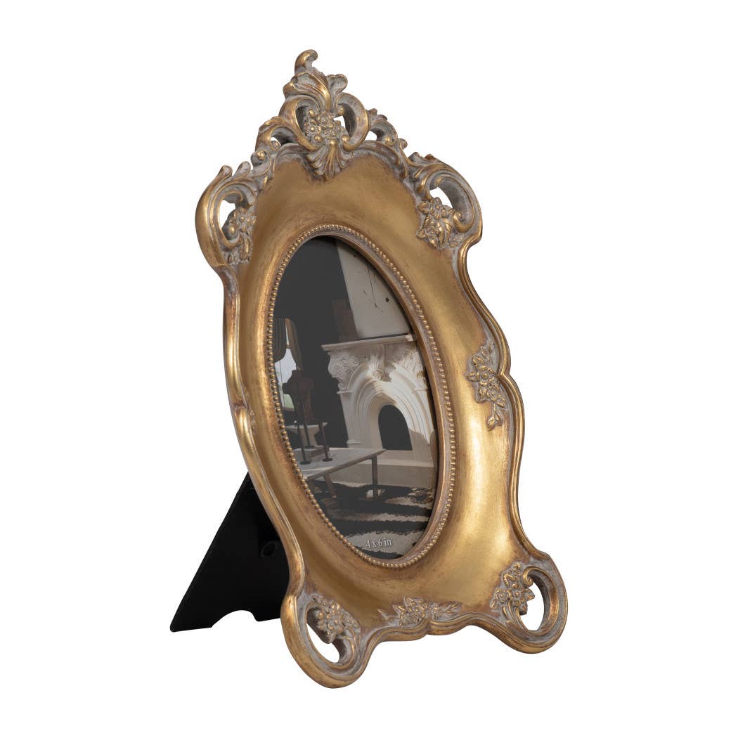Gold Baroque Crown Oval Photo Frame