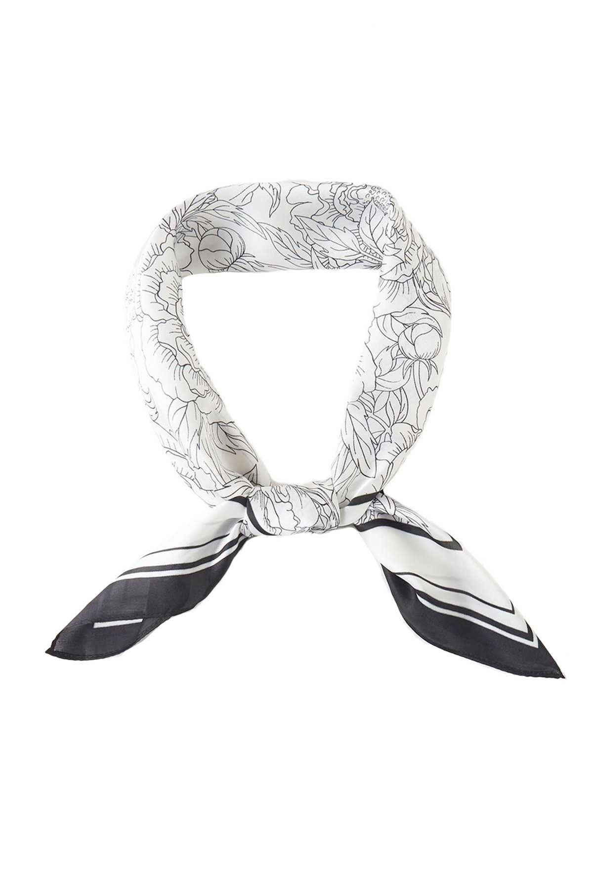 FLORAL PRINT SQUARE SCARF BS0053: Yellow