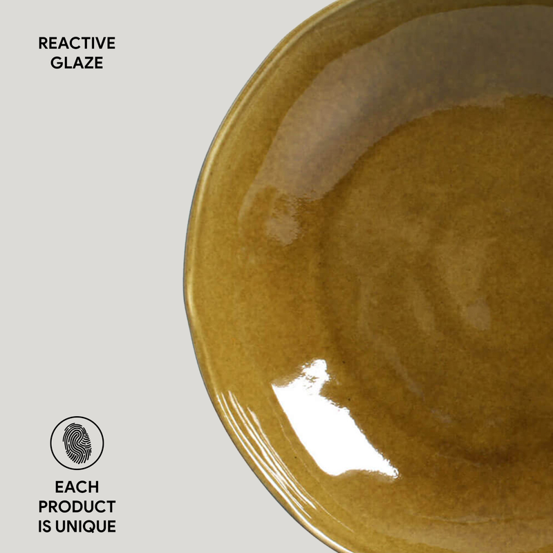 Bio Stoneware Amber Salad Bowl, 28 Oz: Stoneware