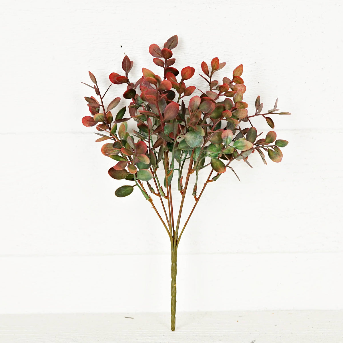530923- 12in Bush-Mini Silver Dollar Eucalyptus-Burgundy/Gre