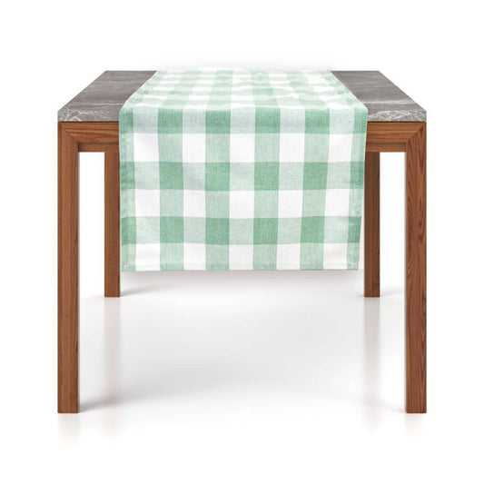 Green-White Buffalo Plaid Thin Soft Table Runner