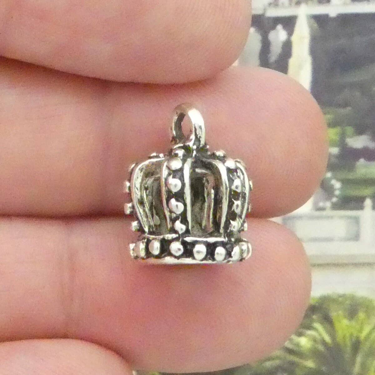 2 Crown Charm Silver 16x13mm by TIJC SP0363