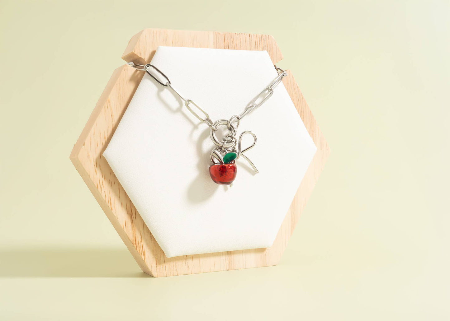 Stainless Steel Paperclip Carabiner Charm Holder Necklace: Stainless / 18"+2"