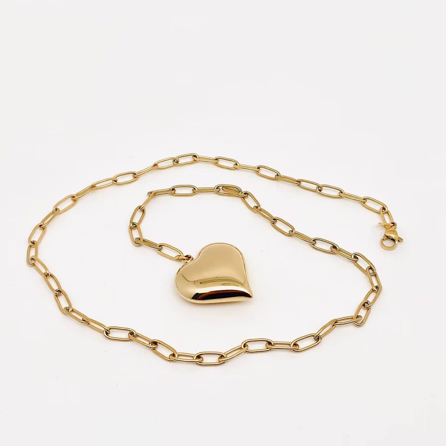 Chain Heart-shaped Charm Necklace - FGS