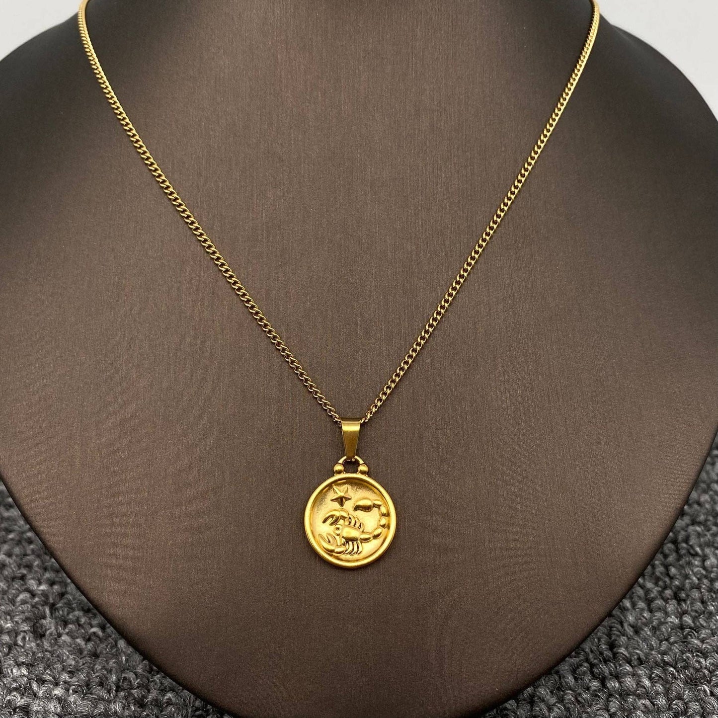 Zodiac 12 Constellation 18K Gold Plated SS Necklace - FGS