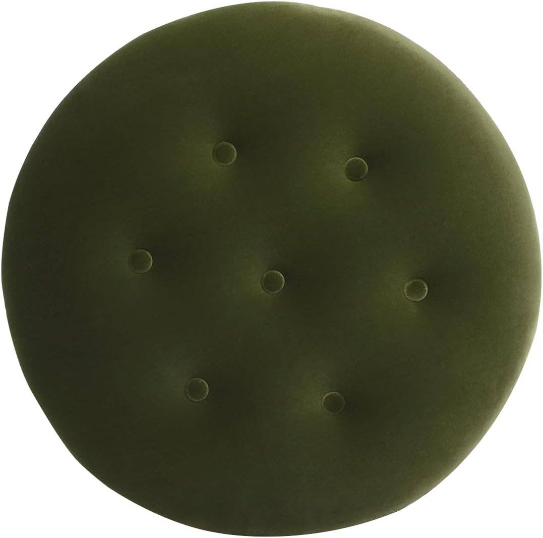 Purple Floral: 24" Round Upholstered Accent Ottoman