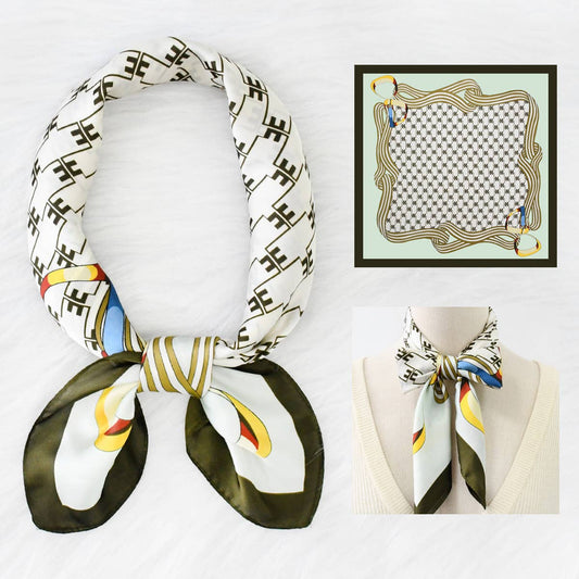 Chain Print Satin Square Scarf
