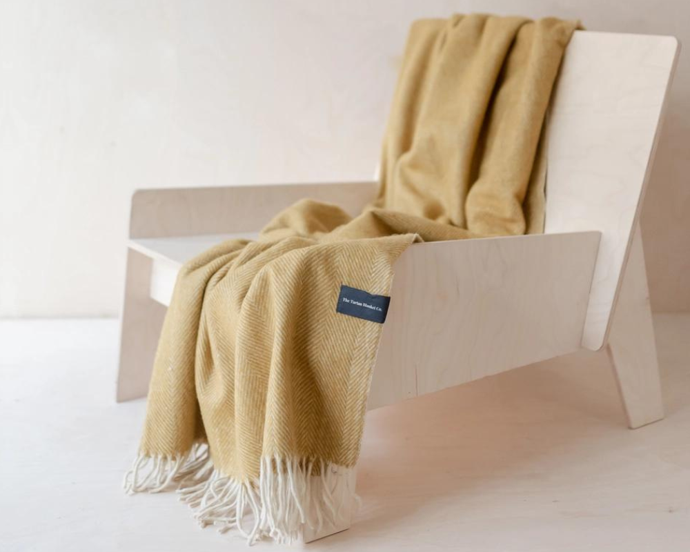 Herringbone Recycled Wool Blanket