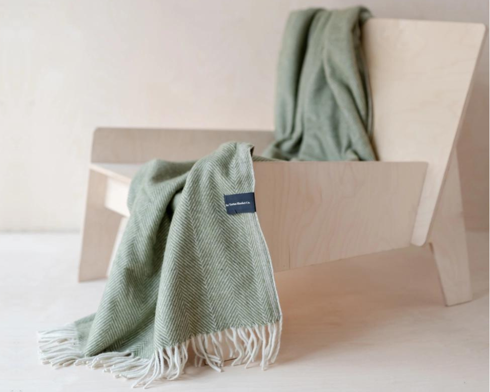 Herringbone Recycled Wool Blanket