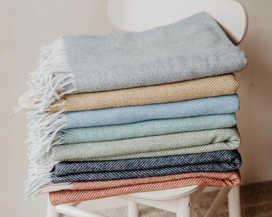 Herringbone Recycled Wool Blanket