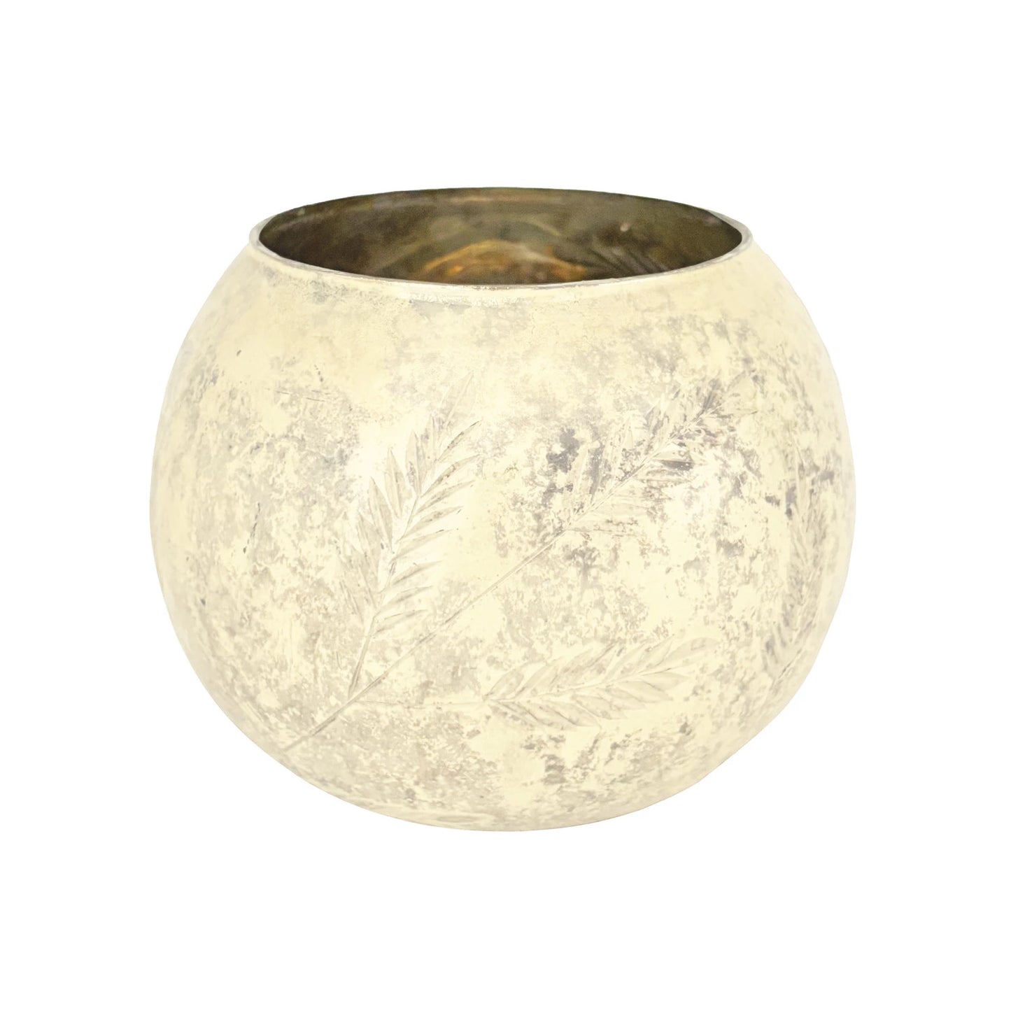 Etched Mercury Glass Tealight/Votive Holder with Design