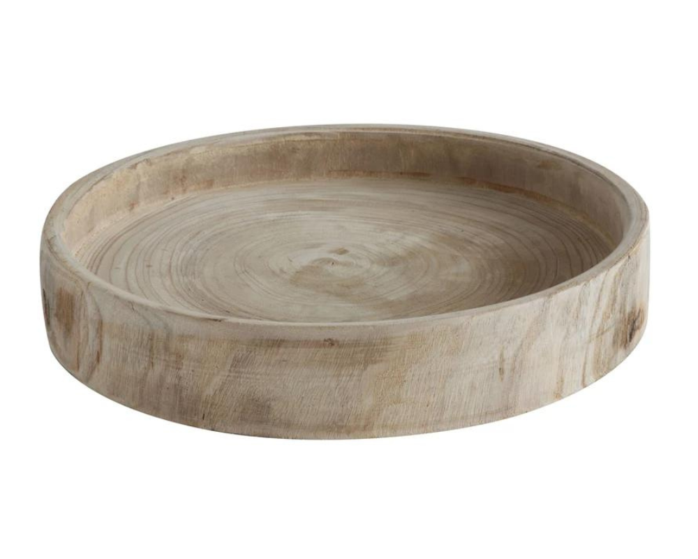 Round Hand Carved Tray