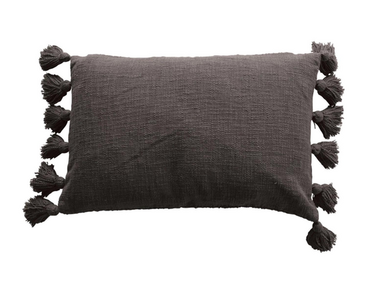 Lumbar Pillow w/ Tassels | Iron