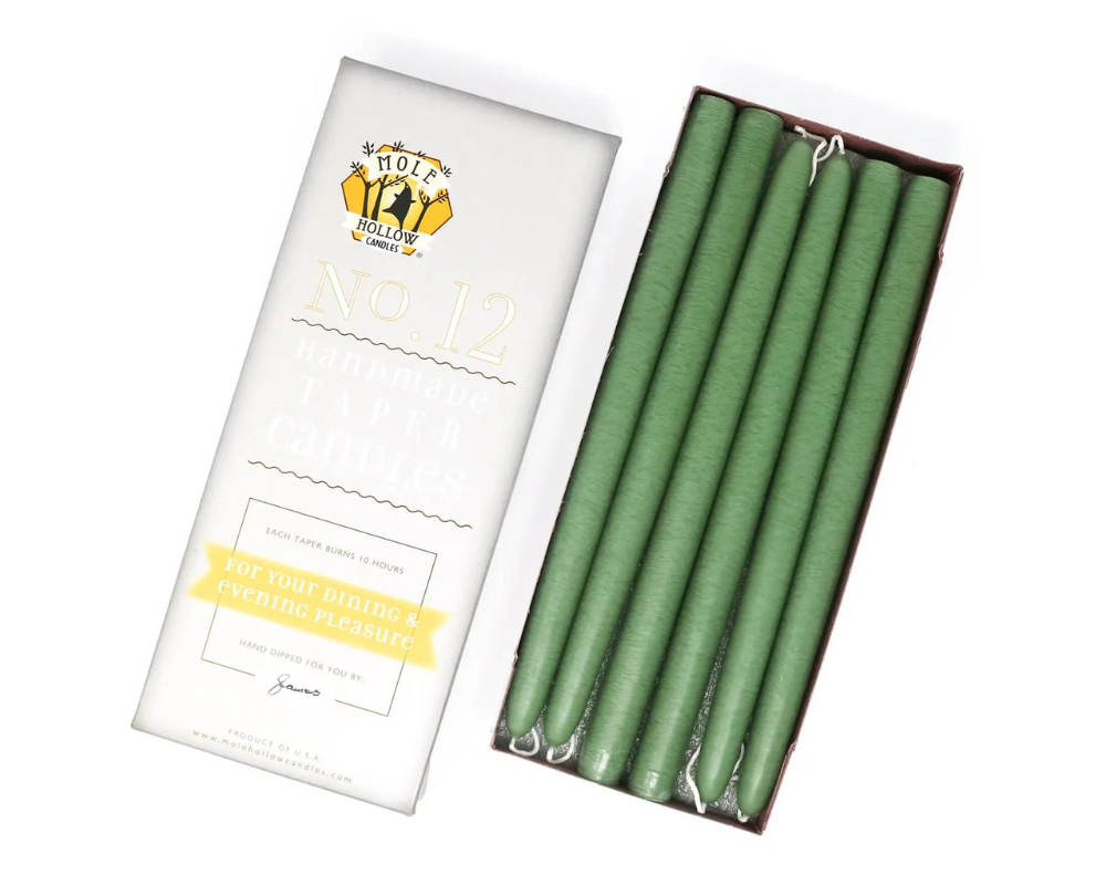 10" Hand Dipped Unscented Taper Candles
