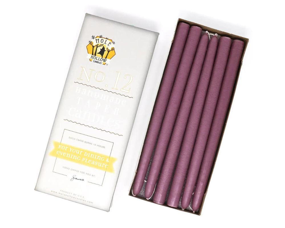 10" Hand Dipped Unscented Taper Candles