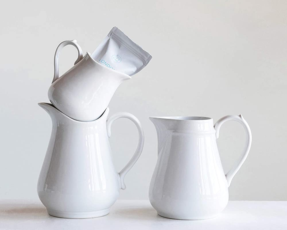 White Stoneware Pitcher – b.inspired home