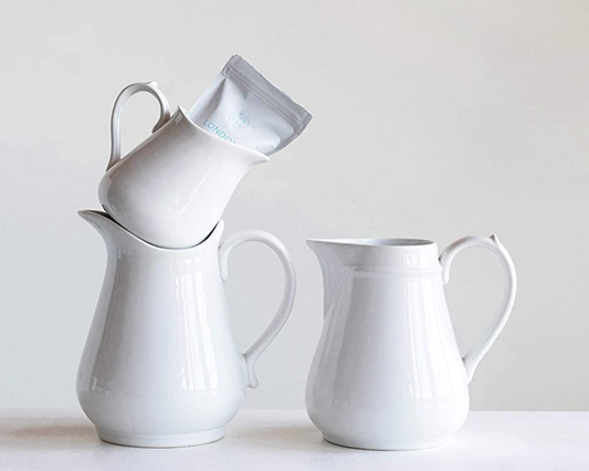 White Stoneware Pitcher